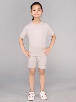 DDOUDDOU - Grey Casual Solid Plain Short Set (Pack of 2)