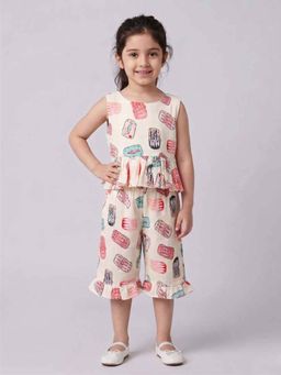 KEVORA APPARELS - Off White Casual Printed Polycotton Co-ord Sets