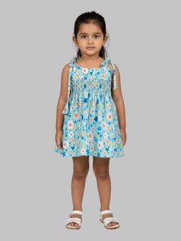 KEVORA APPARELS - Blue Casual Floral Polycotton 1 Dress