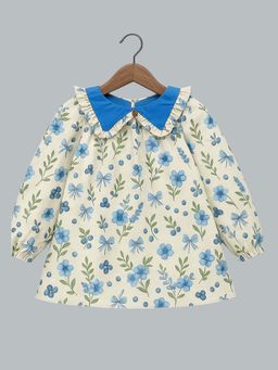 KEVORA APPARELS - White Casual Floral Polycotton 1 Dress