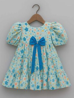 KEVORA APPARELS - Blue Casual Floral Polycotton 1 Dress