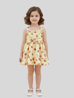 KEVORA APPARELS - Yellow Casual Printed Polycotton 1 Dress