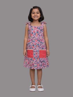 KEVORA APPARELS - Lavender Casual Floral Polycotton 1 Dress