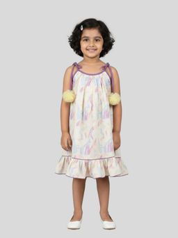 KEVORA APPARELS - Off White Casual Printed Polycotton 1 Dress