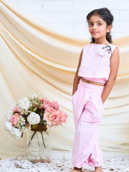 Pink Cow - Pink Casual Textured Cotton Co-ord Sets