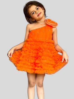 Pink Cow - Orange Party Floral Net 1 Dress