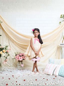 Pink Cow - Cream Casual Solid Plain Cotton 1 Dress