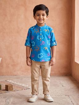 Desi Soota - Blue Casual Printed Cotton 1 Kurta