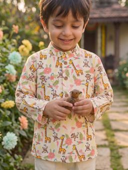 Desi Soota - Off White Casual Printed Cotton 1 Kurta
