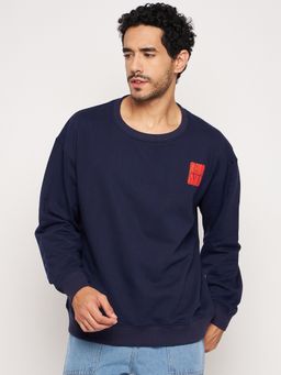Club York - Navy Blue Round Neck Sweatshirt