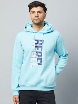 Club York - Sky Blue Printed Hoodie
