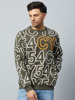 Club York - Olive Green Round Neck Sweatshirt