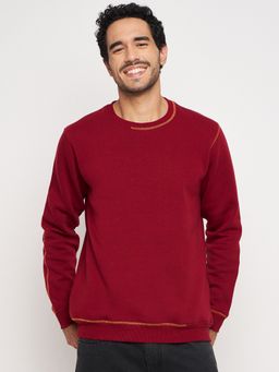 Club York - Maroon Round Neck Sweatshirt
