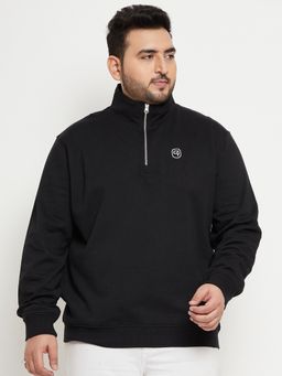 Club York - Black High Neck Plus Size Sweatshirt