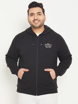 Club York - Black Solid Hoodie Plus Size
