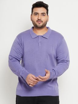 Club York - Lavender Polo Neck Plus Size Sweater