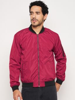 Club York - Maroon Front Zipper Jacket
