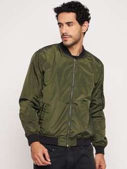 Club York - Olive Front Zipper Jacket