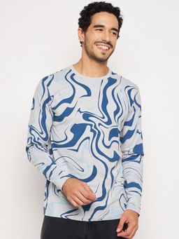 Club York - Light Grey Abstract Printed T-Shirt