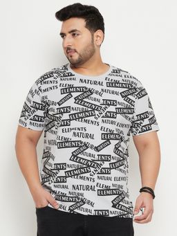 Club York - Grey Printed Plus Size T-Shirt