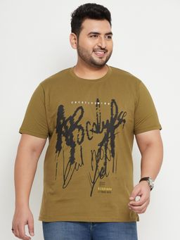 Club York - Olive Printed Plus Size T-Shirt