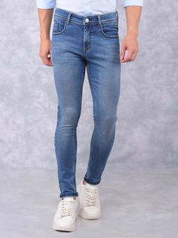 CRIMSOUNE CLUB - Mens Blue Skinny Jeans