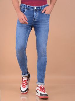 CRIMSOUNE CLUB - Mens Blue Skinny Jeans