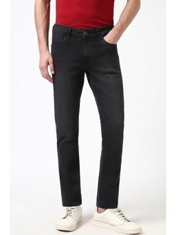 Peter England - Men Black Light Wash Slim Jeans