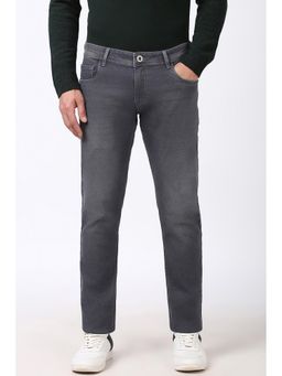 Peter England - Men Grey Mid Wash Skinny Jeans