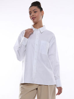 Gazillion - Women Ava White Oxford Cotton Oversized Shirt
