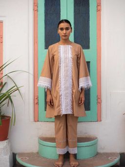 Avaasya Jaipur - Roma Kurta Pants-Camel (Set of 2)