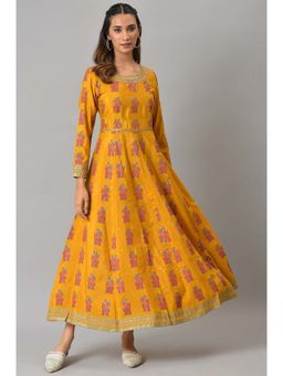 W - Yellow Printed Maxi Dress