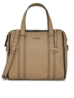 KLEIO - Solid Color PU Leather Satchel Handbag For Women