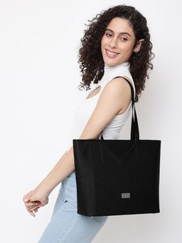 KLEIO - Vegan PU Office Tote Handbag With Laptop Compartment And Zip Closure For Womens