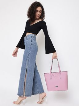 KLEIO - Vegan PU Office Tote Handbag With Laptop Compartment And Zip Closure For Womens