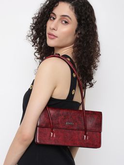 KLEIO - Vegan PU Leather Structured Top Handles Shoulder Baguette -Saddle Bag For Women