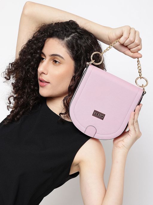 Ladies Purse One Sided Bags Online Buy KLEIO D Shape Half Moon PU