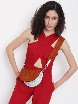 KLEIO - Vegan PU Half Moon Structured Dual Handle Sling Shoulder Bag For Womens And Girls