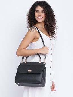 KLEIO - Sturdy Professional Spacious Satchel Sling Handbag for Women Girls - Black