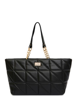 KLEIO - Vegan Leather Quilted Tote Handbag with Zip Closure For Women