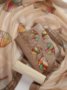 Swtantra - Multi-Color Jacquard Ombre Unstitched Kurta with Dupatta and Bottom (Set of 3)