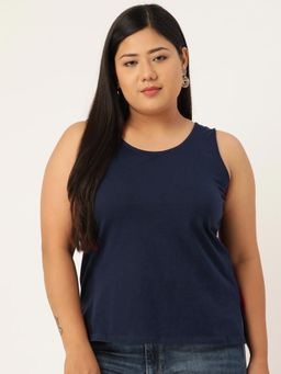 theRebelinme - Plus Size Womens Navy Solid Camisole Top