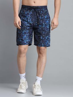 Monte Carlo - Men Printed Navy Blue Knee Length Shorts