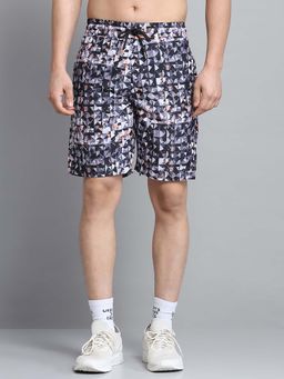 Monte Carlo - Men Printed Black Knee Length Shorts