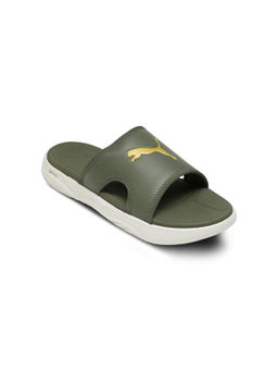 Puma - Softride Seave Men Green Slip On Beach Sliders