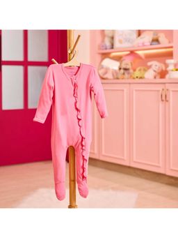 Softsens Baby - Light Pink Ruffled Zipper Romper