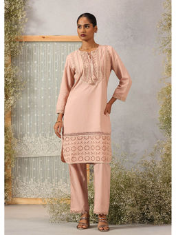 Lakshita - Peach Textured Kurta with Pant