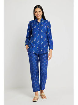 SPAN - Blue Straight Printed Co-Ord Set