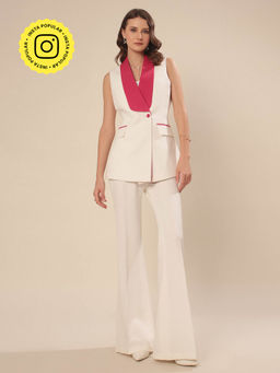 VOLCAPE - Off White Calista Blazer & Pant (Set of 2)