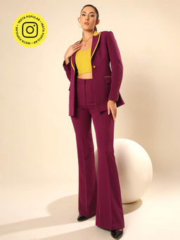 VOLCAPE - Wine Olivia Blazer & Pant (Set of 2)